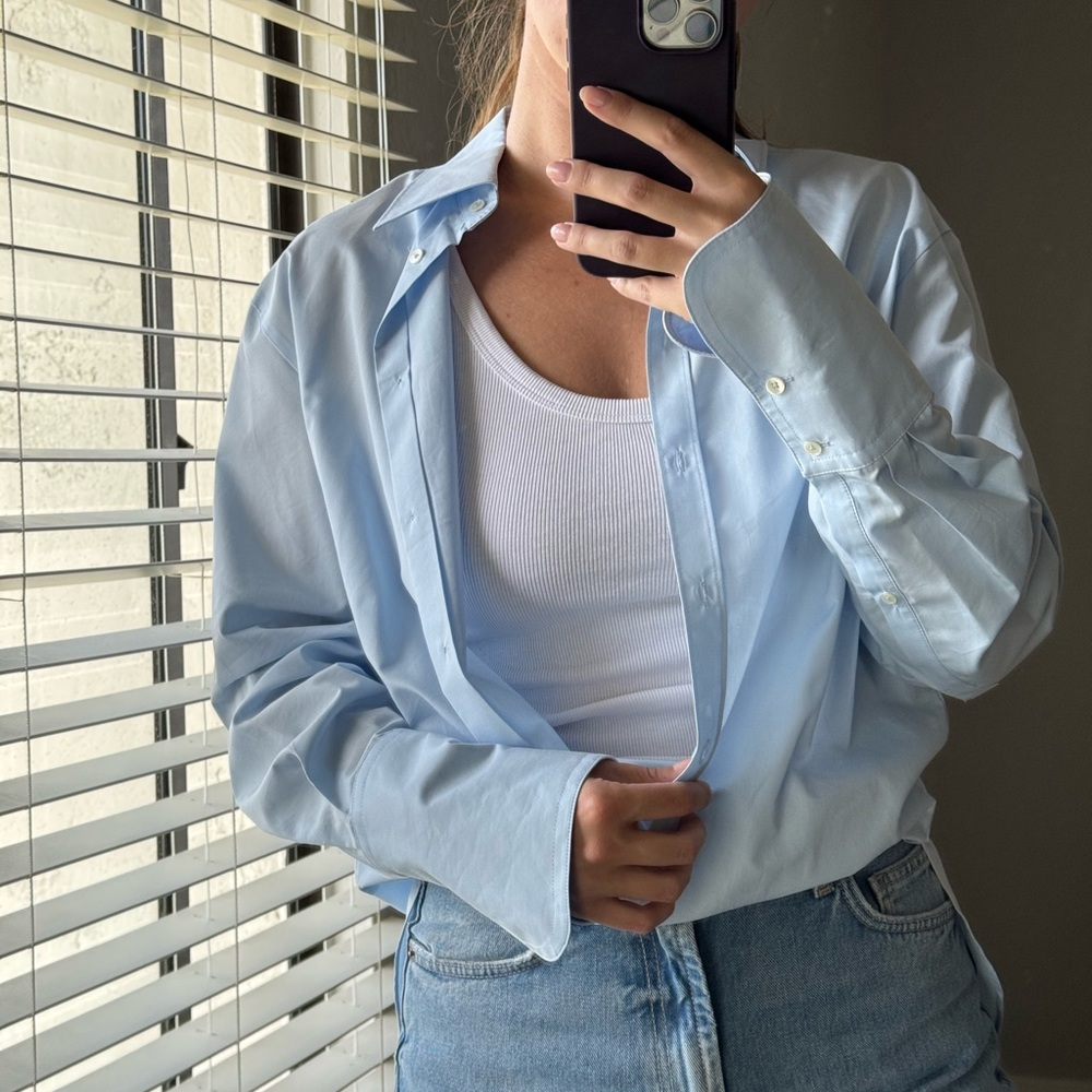 Light Blue Women's Button-Up Shirt